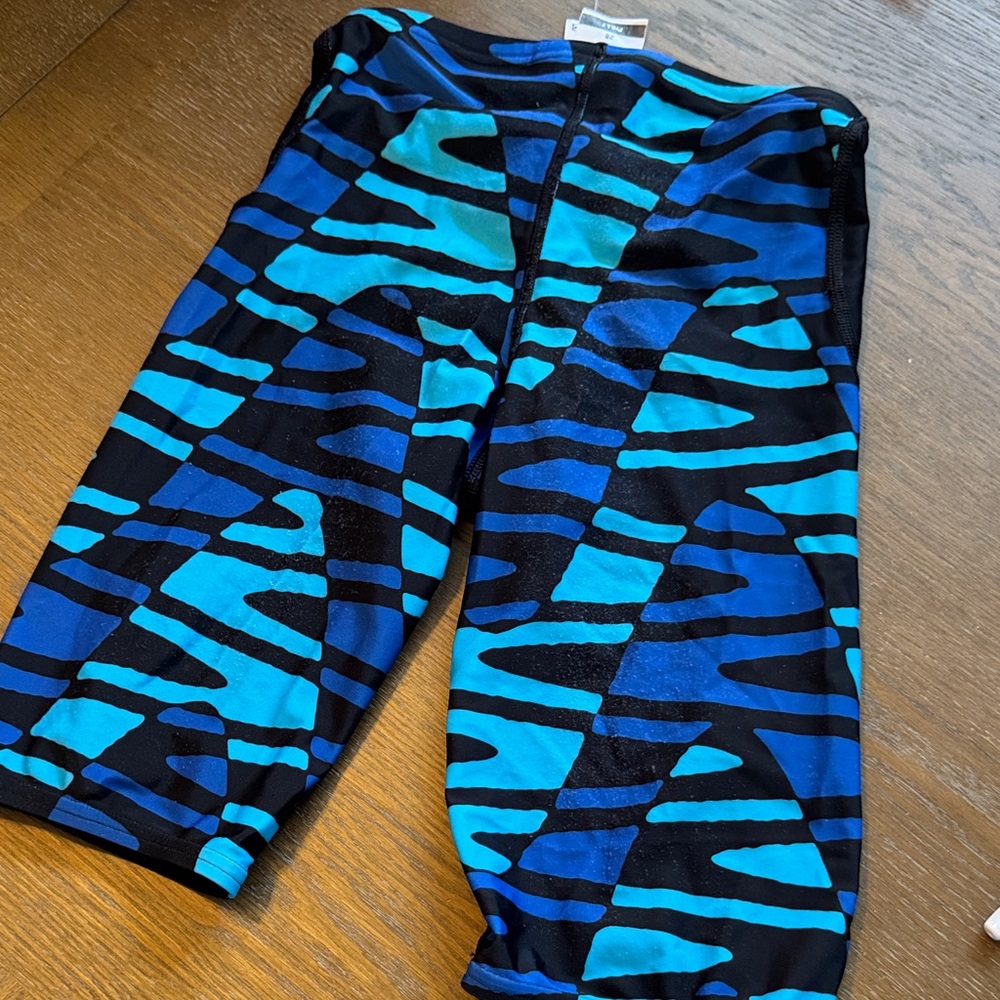 Speedo Black Swim Shorts with Blue Stripes - Picture 5 of 8